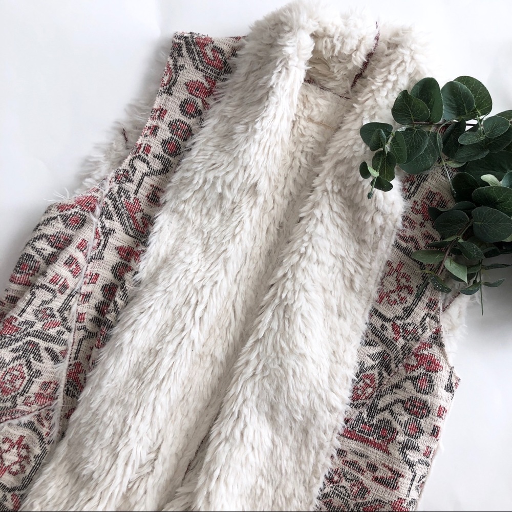 Anthropologie Hei Hei Jaquard Sherpa Pattern Vest